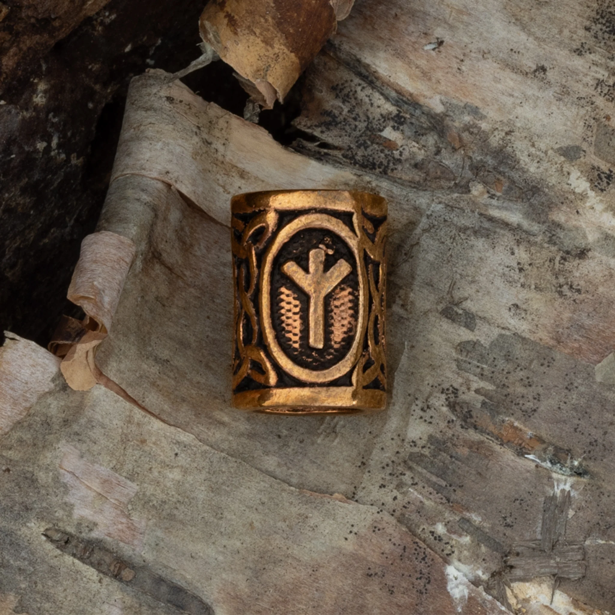 Algiz/Madr Beard Ring, Bronze