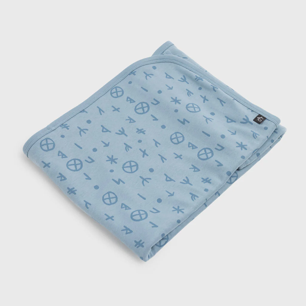 Baby Blanket, Runes, Blue - Image 2