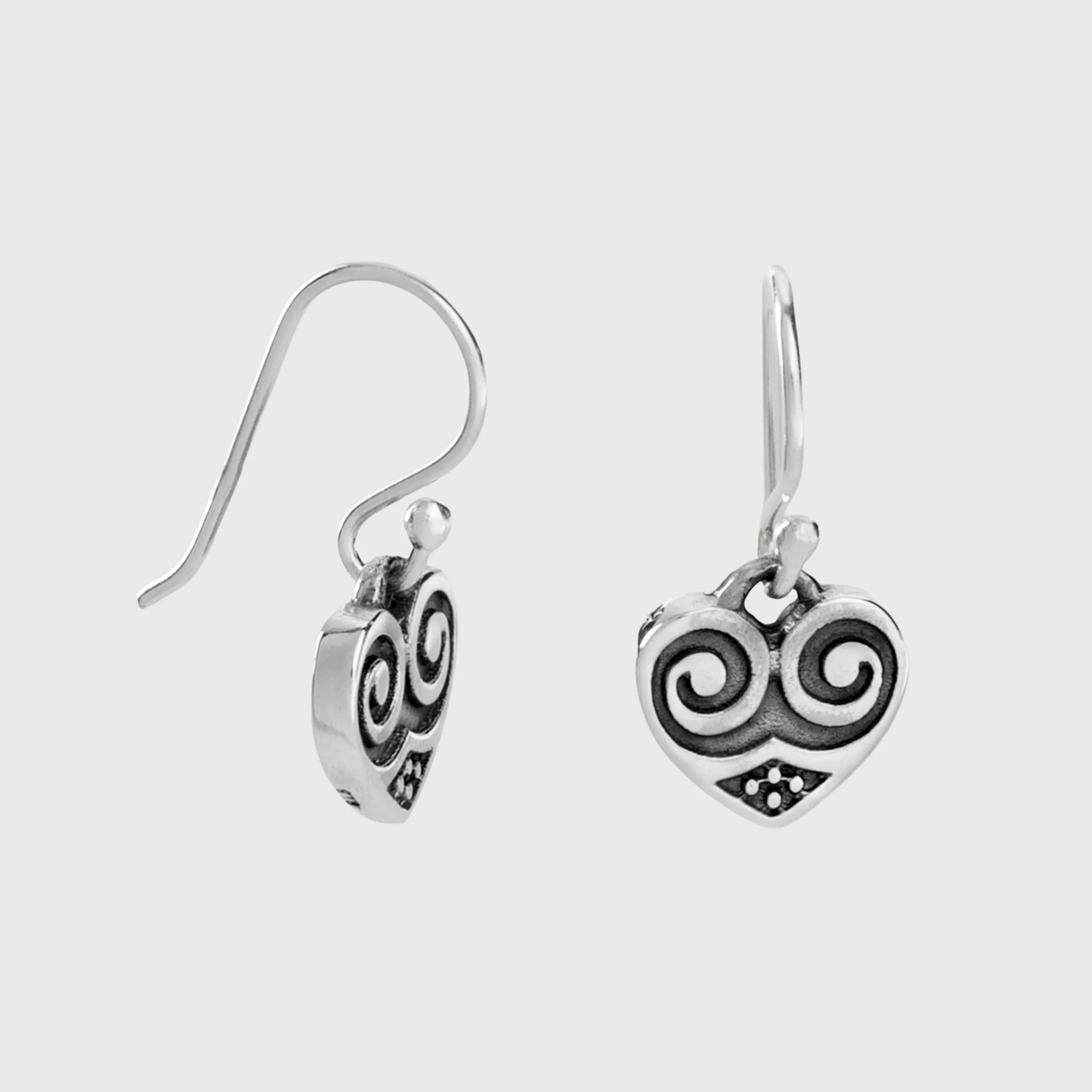 Birka Heart Earrings, Silver - Image 2