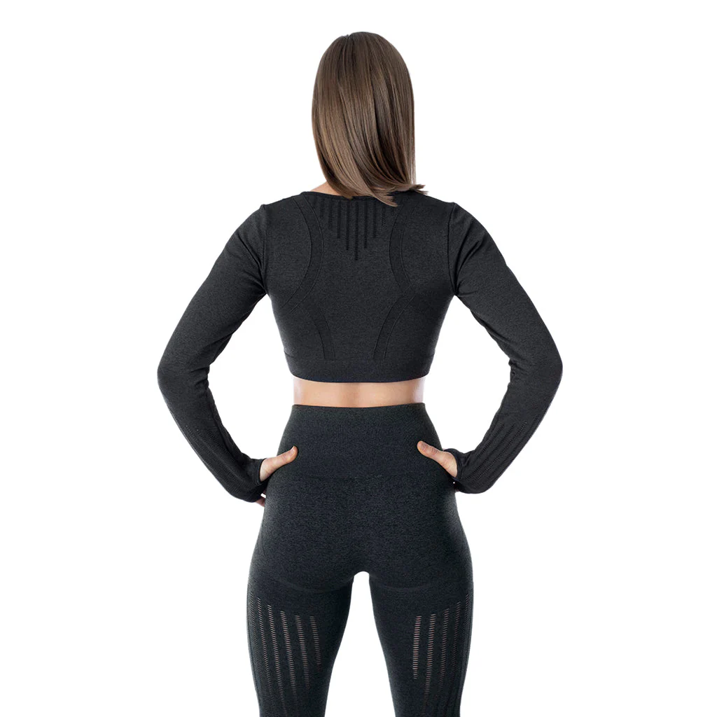 Crop Top, Vented, Black - Image 2