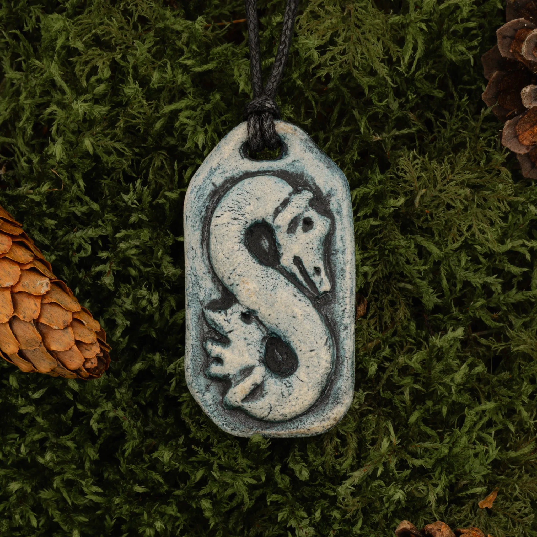 Dragon Loop Ceramic Pendant - Image 2