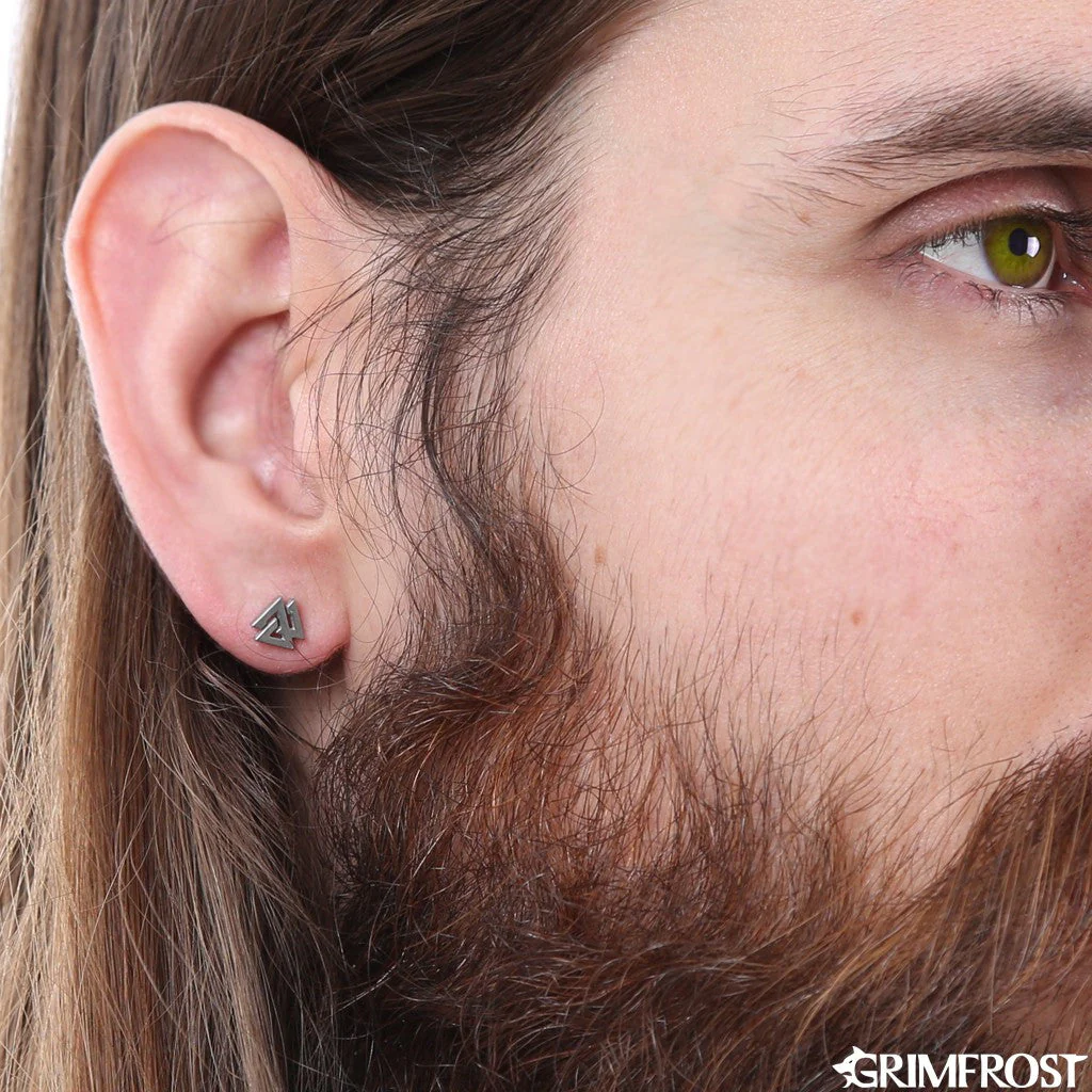 Stud Earring, Valknut - Image 3