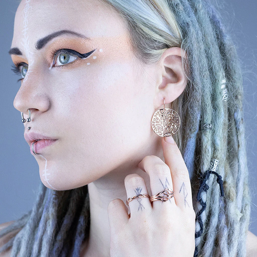 Foliage Earrings, Rose Gold - Image 4