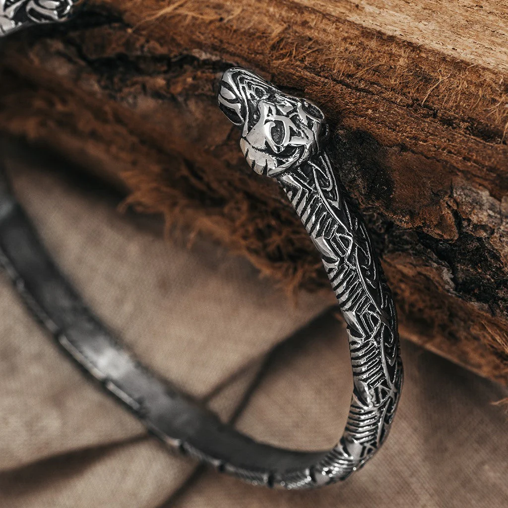 Freki & Geri Armring, Stainless Steel - Image 2