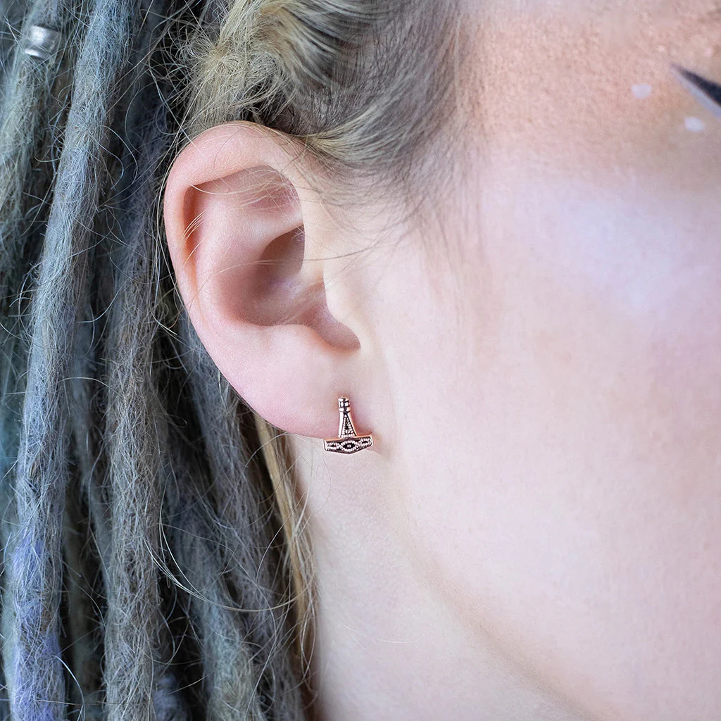Hammer Earrings, Rose Gold - Image 2
