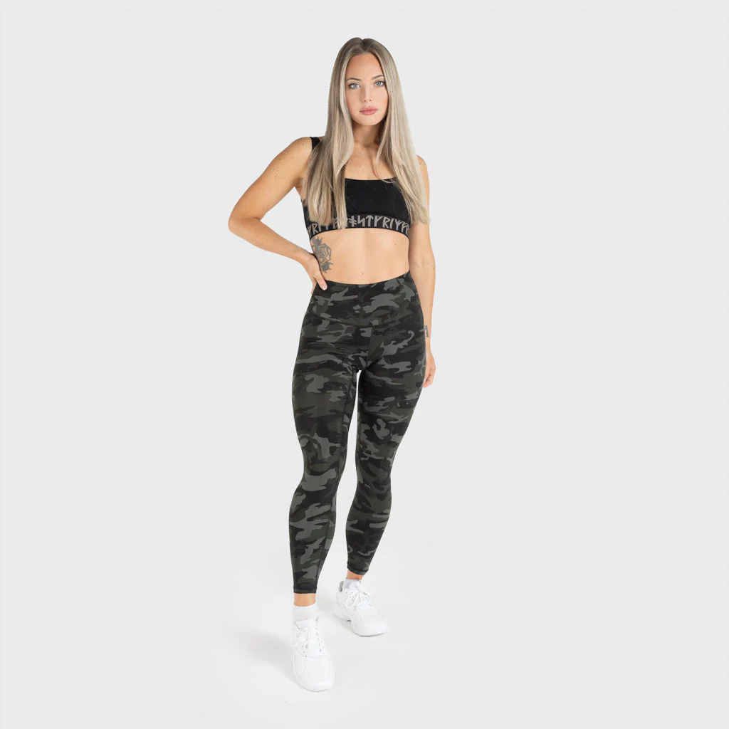 High Waisted Camo Leggings, Jungle - Image 2