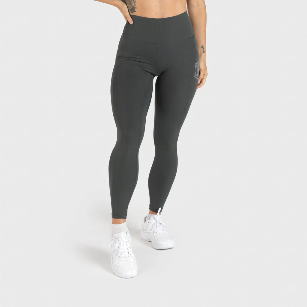 High Waisted Clan Helmet Leggings, Smokey Green - Image 4