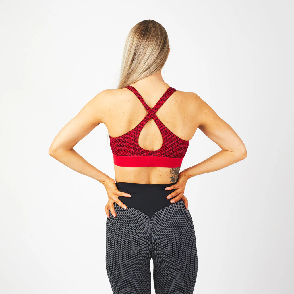 Honeycomb Bra, Red - Image 2