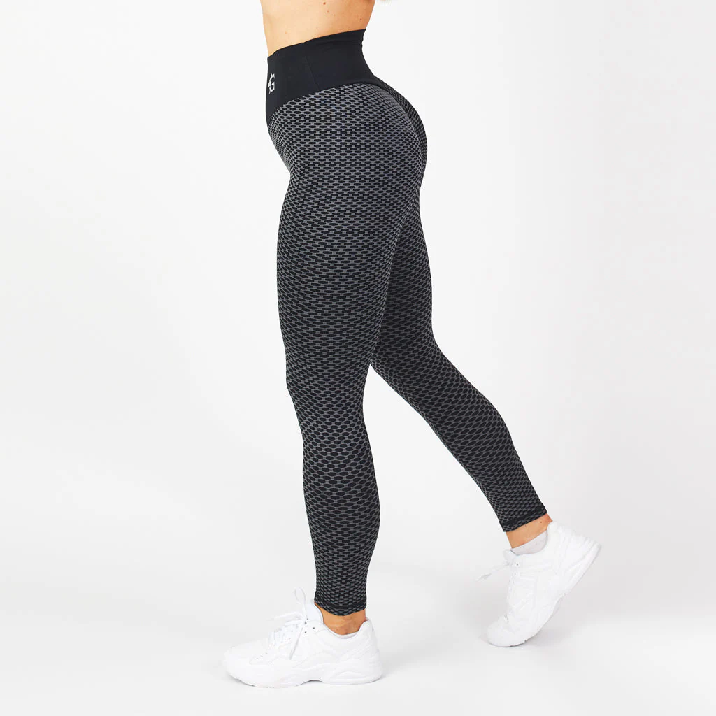 Honeycomb Scrunch Leggings, Black