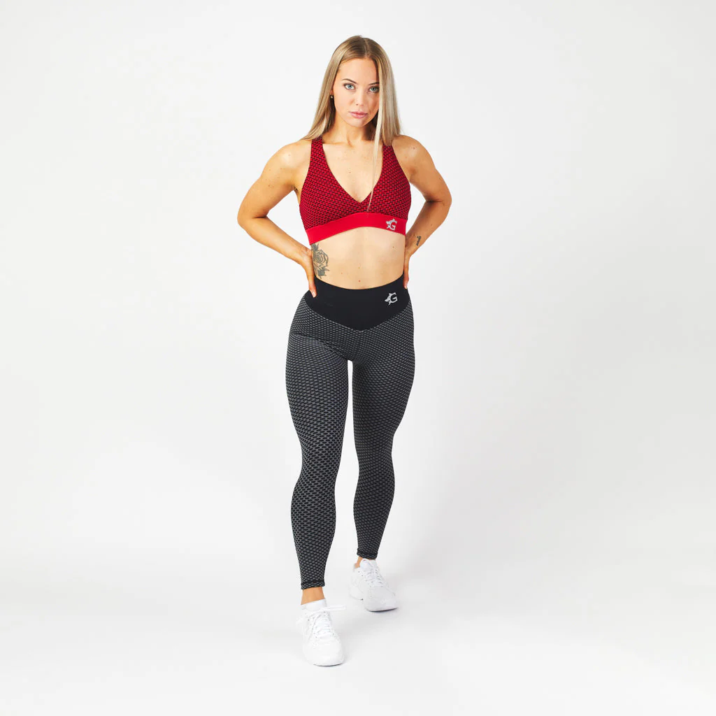 Honeycomb Scrunch Leggings, Black - Image 4