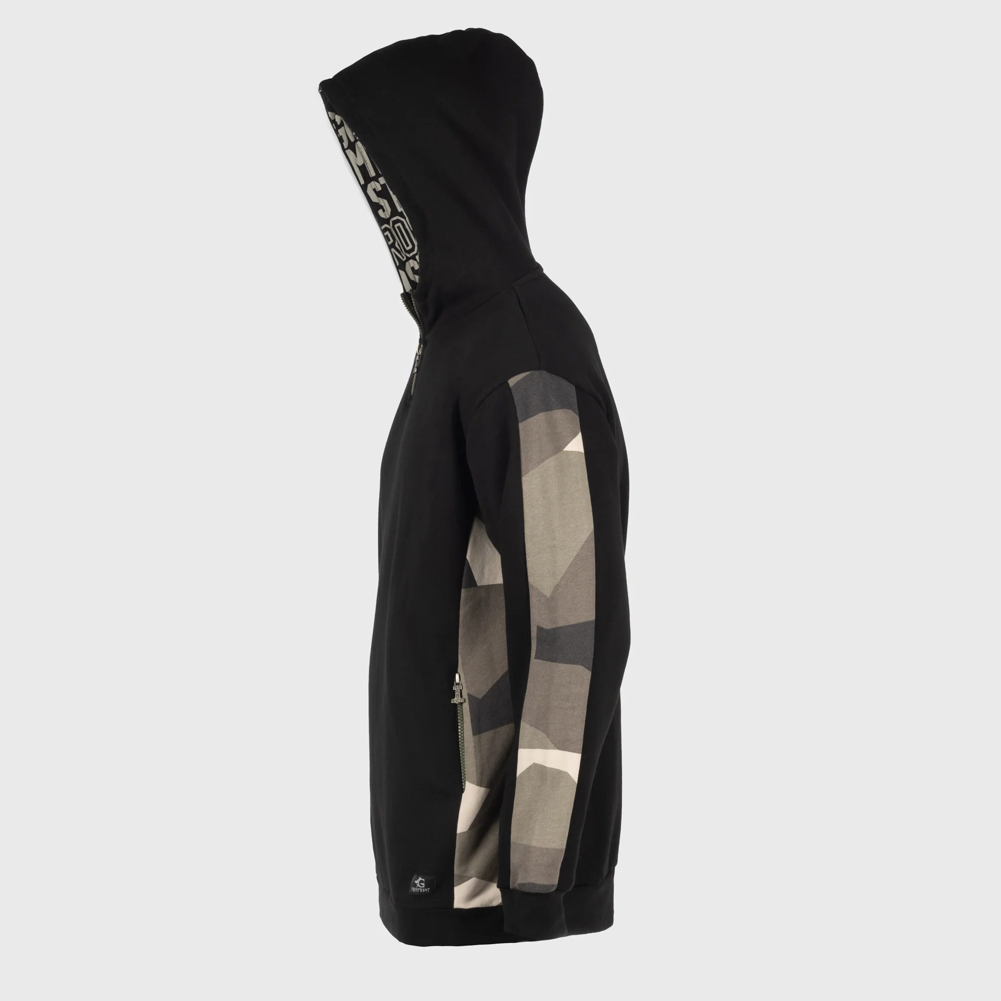 Hoodie Half-Zip, Black and Camo - Image 3