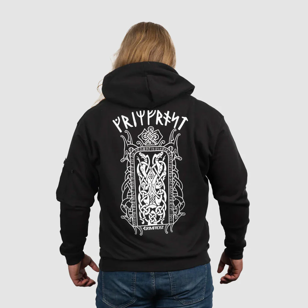 Premium Zip Hoodie, Runestone, Black