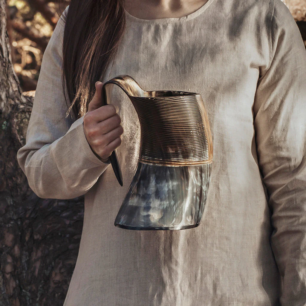 Jarl's Horn Mug, Carved - Image 6