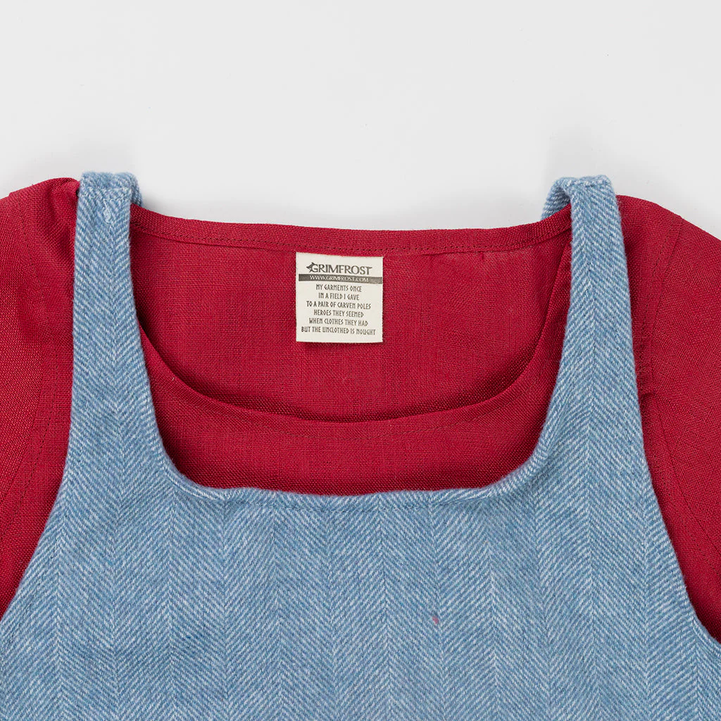 Kids Apron Dress, Red / Blue Apron - Image 4