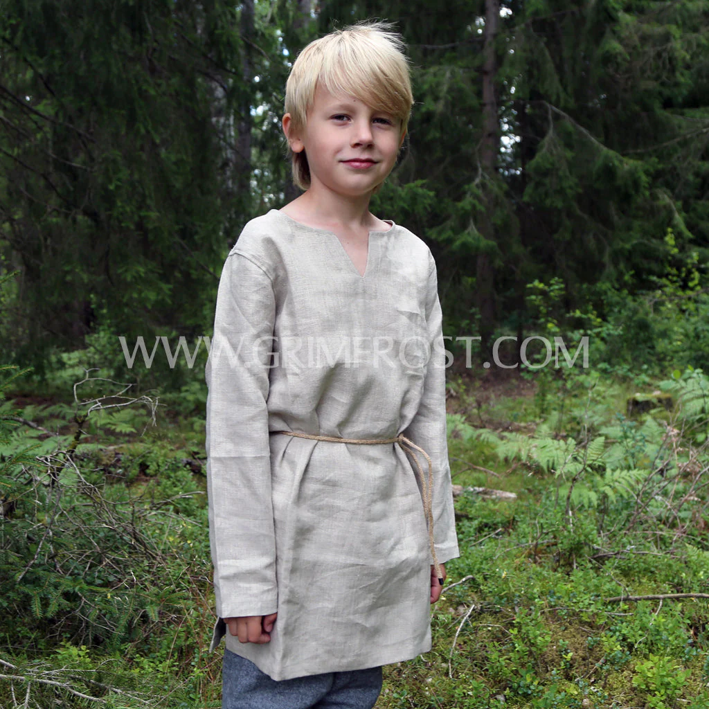 Kids Linen Tunic, Natural - Image 5