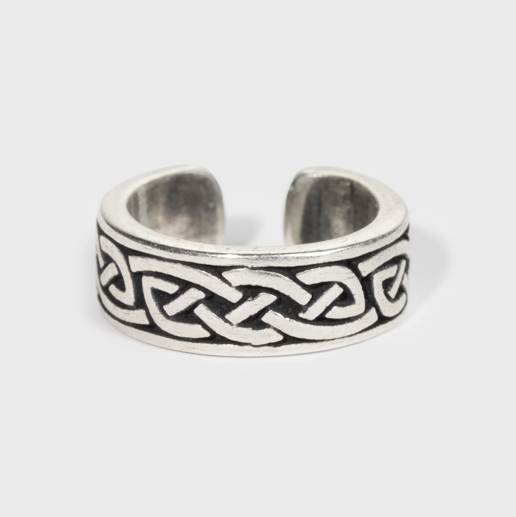 Knot Pattern Cuff Earring, Sterling Silver