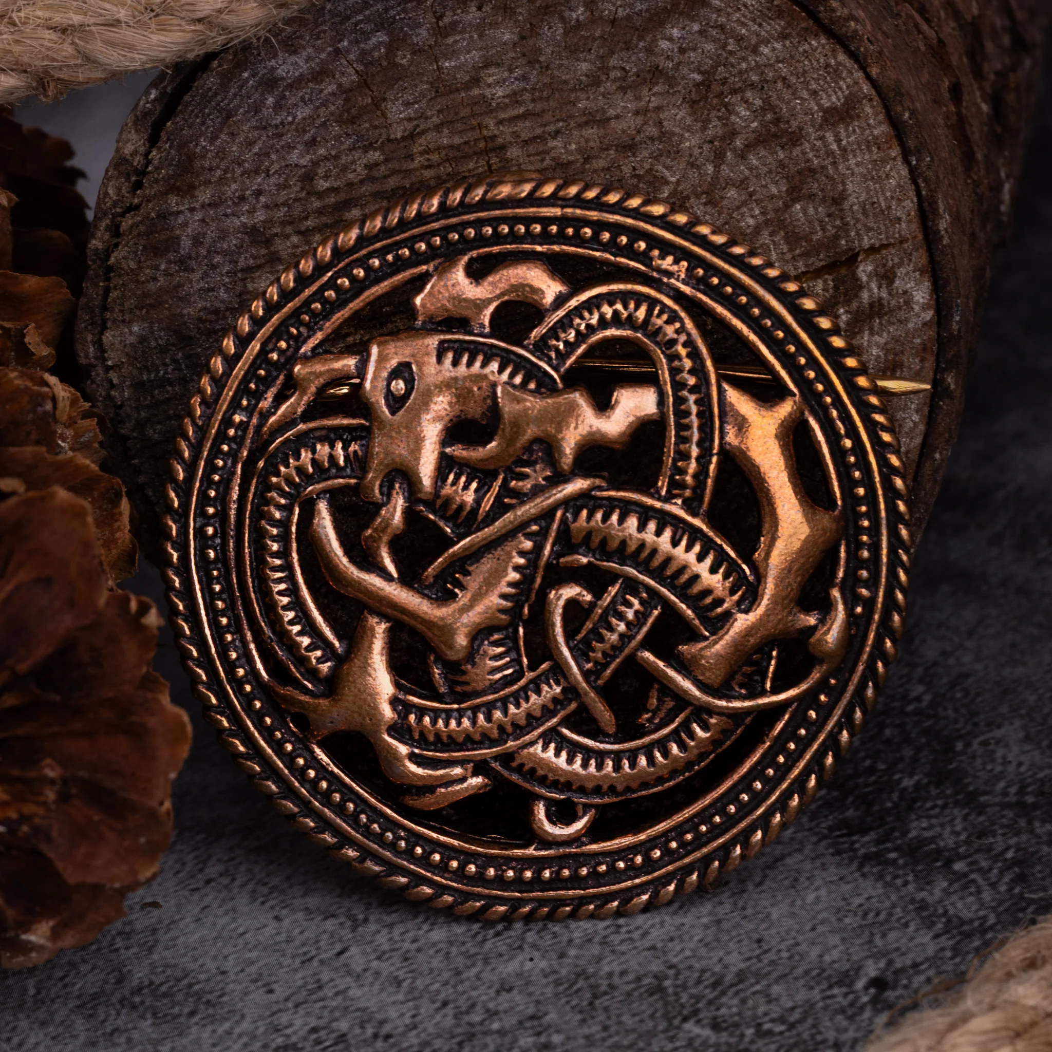 Lindworm Brooch, Bronze