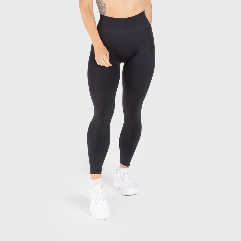 Mesh Stripe Scrunch Leggings, Black - Image 4
