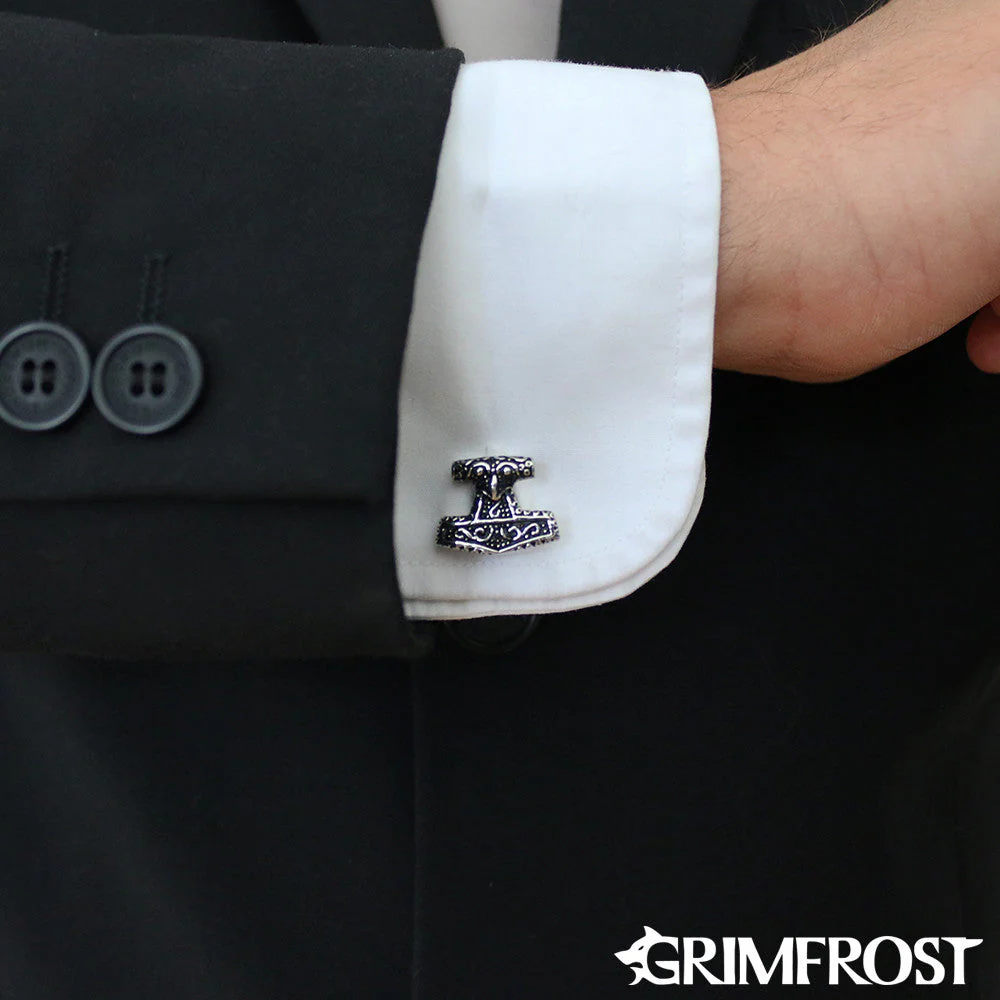 Mjolnir Cufflinks, Stainless Steel - Image 3