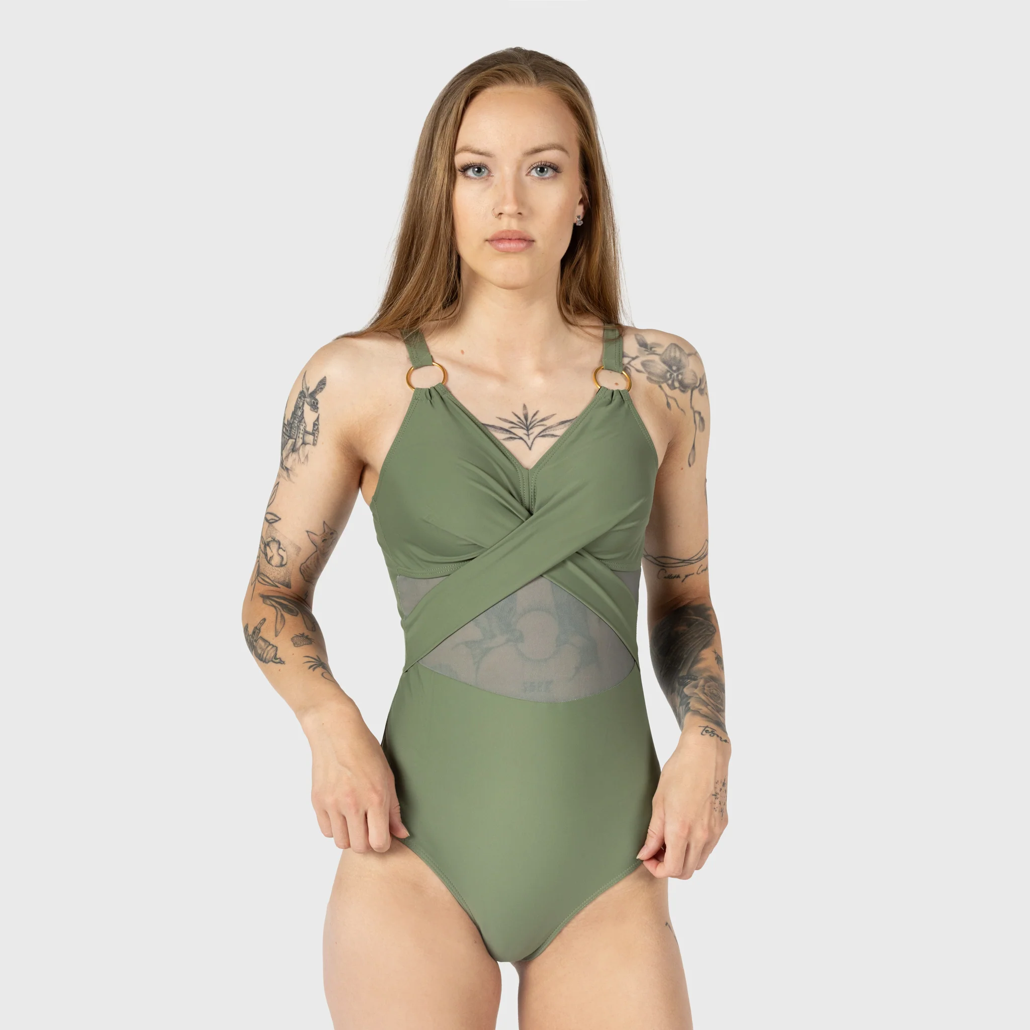One-piece Swimsuit, Grimfrost, Green - Image 4