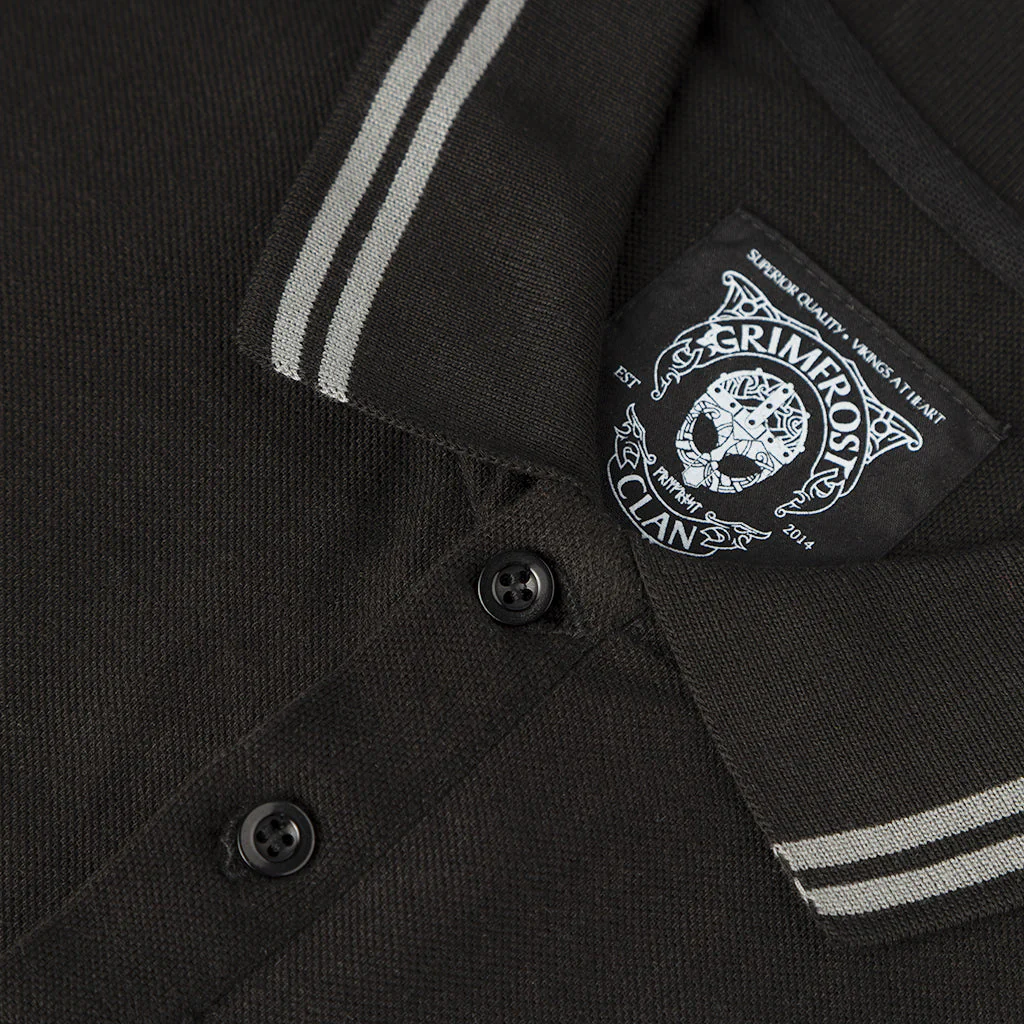 Polo Shirt, Grimfrost Runes, Black - Image 3