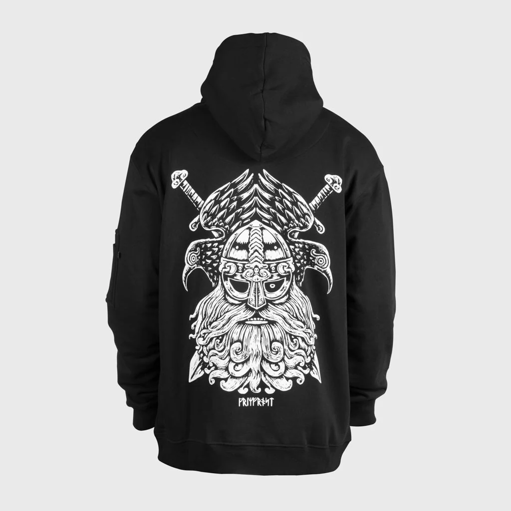 Premium Hoodie, Odin & Ravens, Black - Image 2