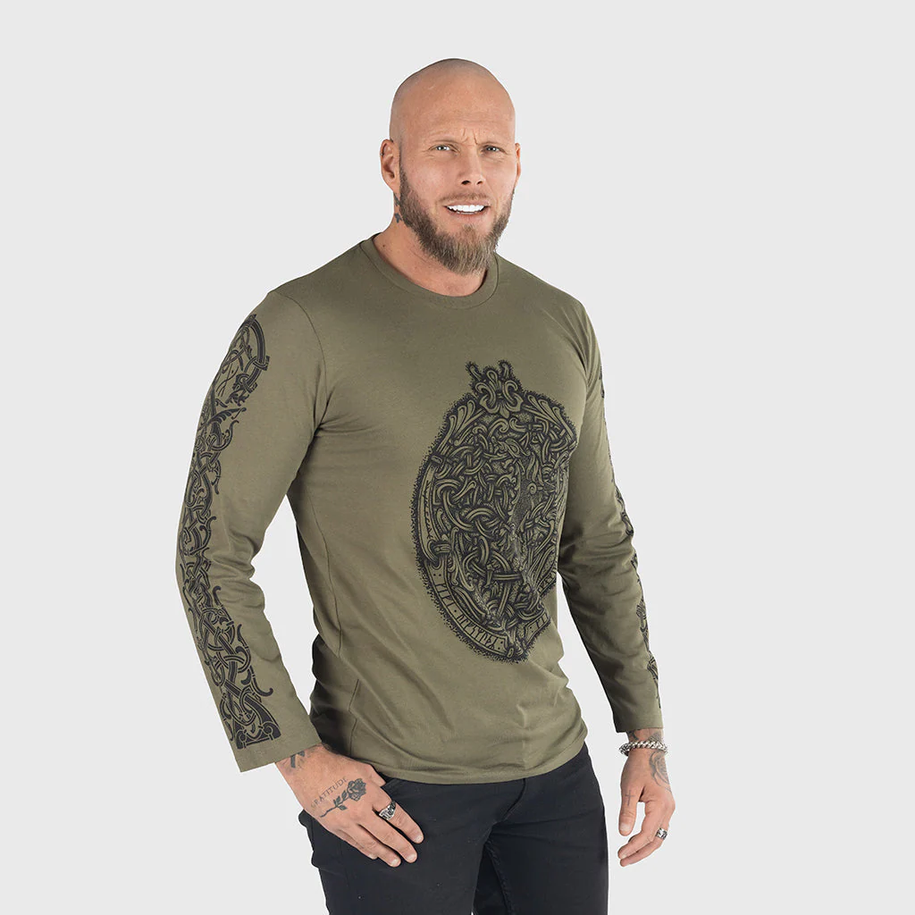 Premium Longsleeve, The Wolf, Green - Image 3