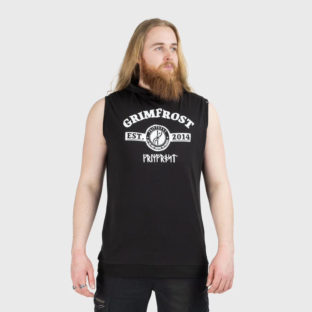 Premium Sleeveless Hoodie, Est. 2014, Black - Image 3
