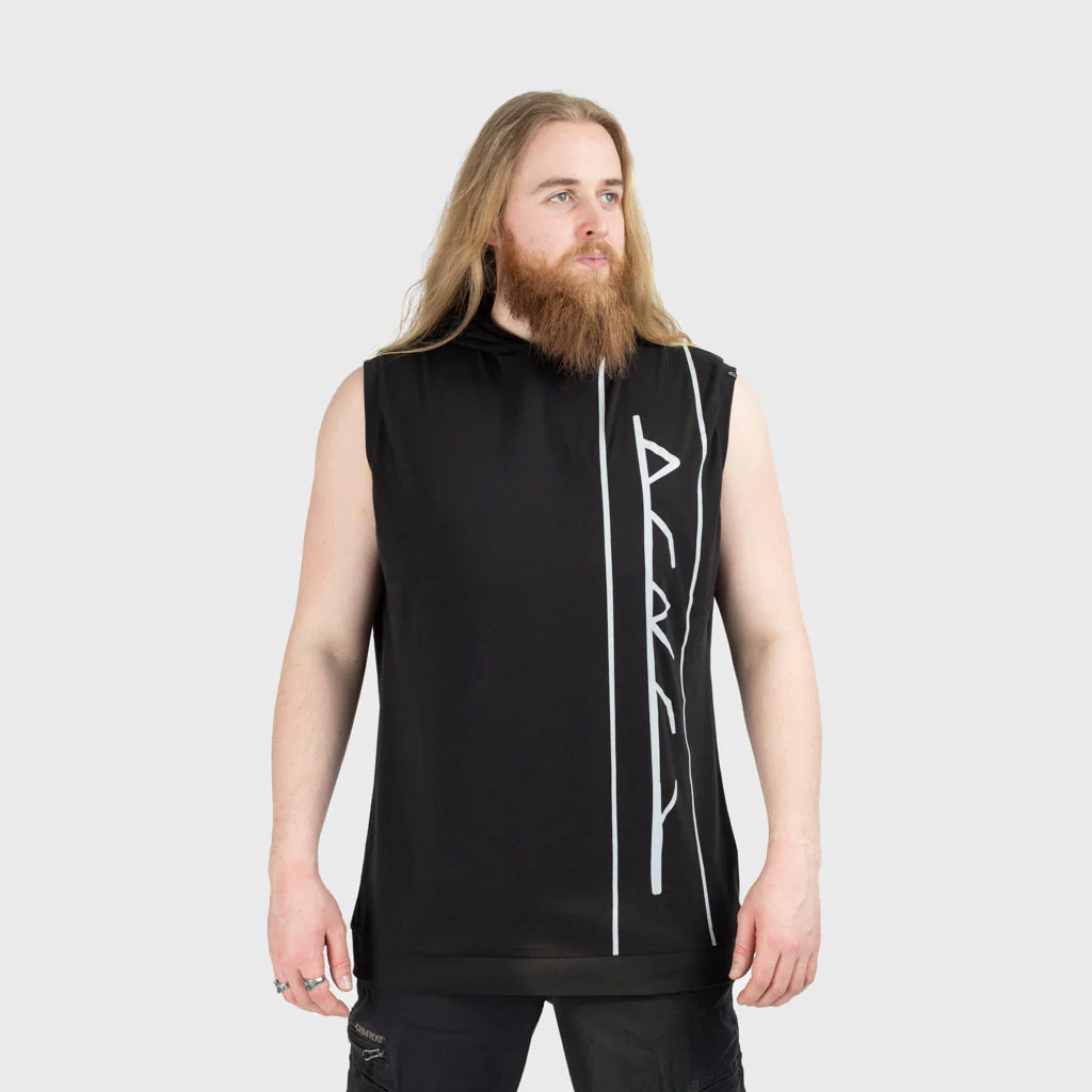 Premium Sleeveless Hoodie, Thor Viki, Black - Image 2