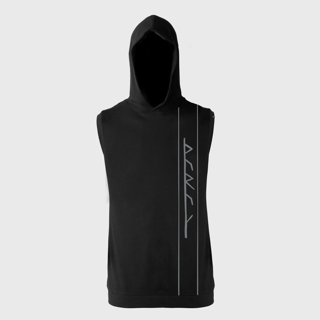 Premium Sleeveless Hoodie, Thor Viki, Black - Image 4