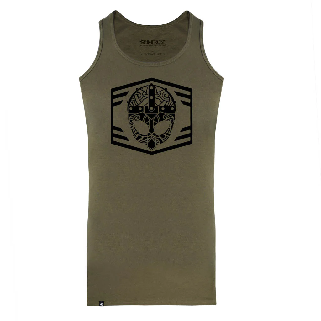 Premium Tank Top, Clan Helmet, Green - Image 3
