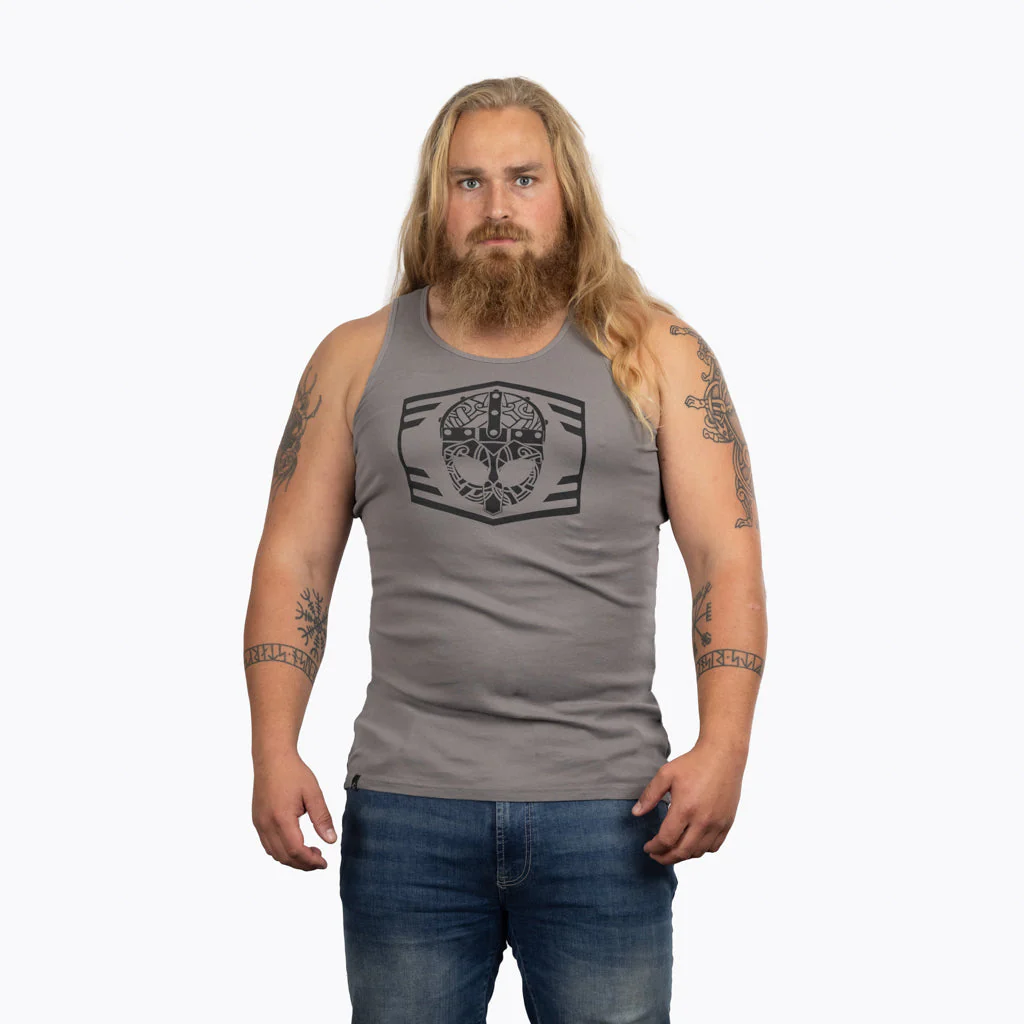 Premium Tank Top, Clan Helmet, Grey