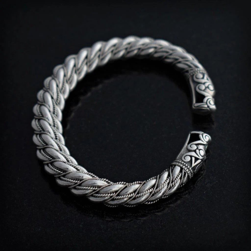 Premium Thick Gotland Armring, Silver - Image 3
