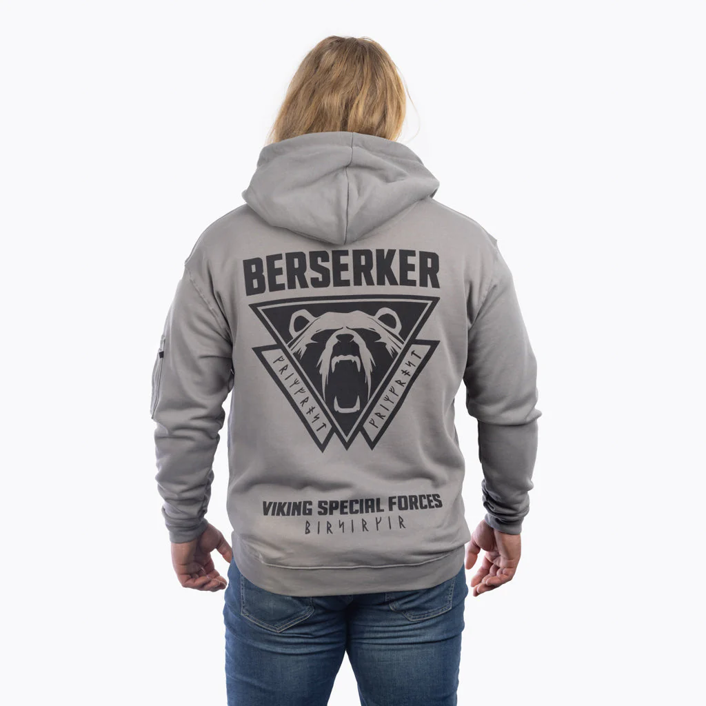 Premium Zip Hoodie, Berserker, Grey - Image 3