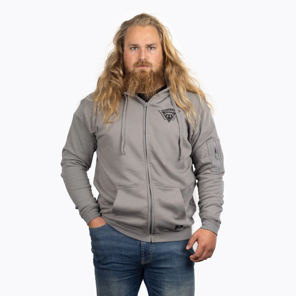Premium Zip Hoodie, Berserker, Grey - Image 4