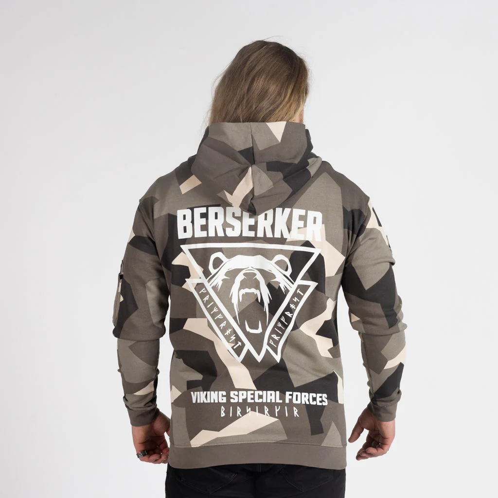 Premium Zip Hoodie, Berserker, M90 Brown Camo