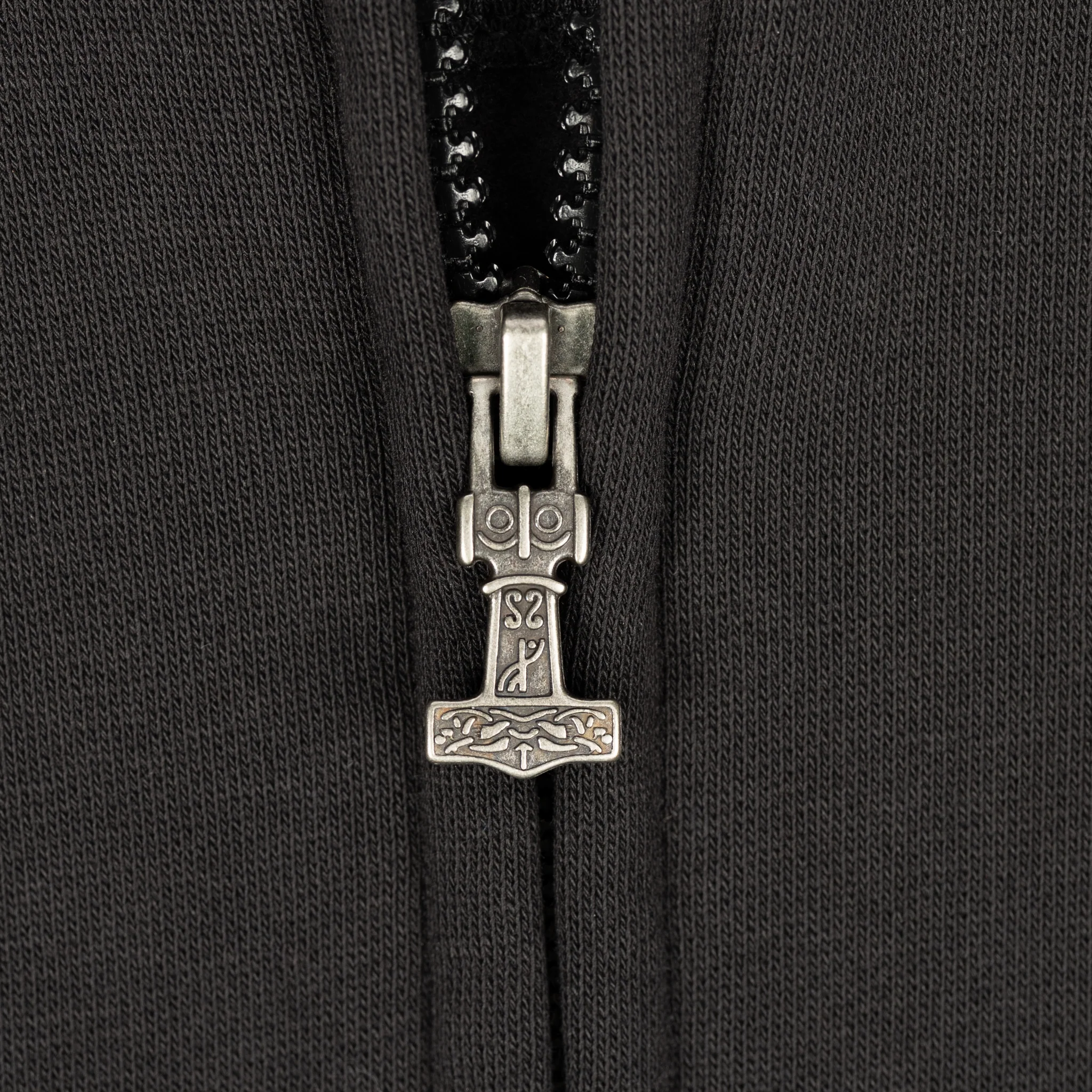 Premium Zip Hoodie, Clan Helmet, Black - Image 3