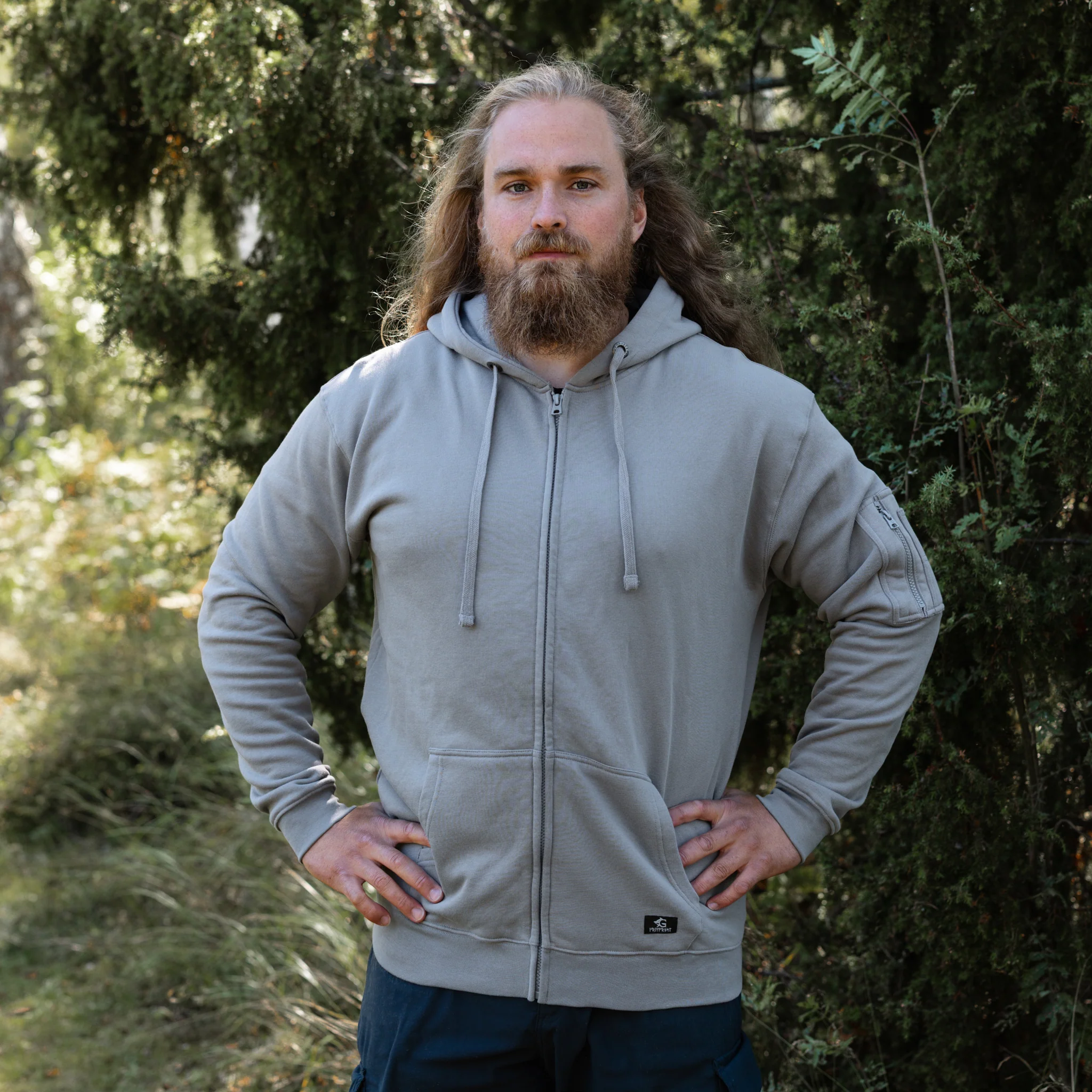 Premium Zip Hoodie, Grimfrost, Grey