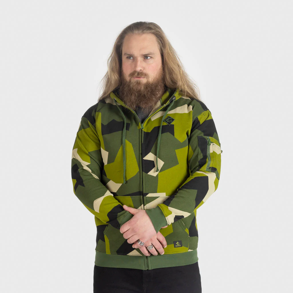 Premium Zip Hoodie, Grimfrost, M90 Green Camo