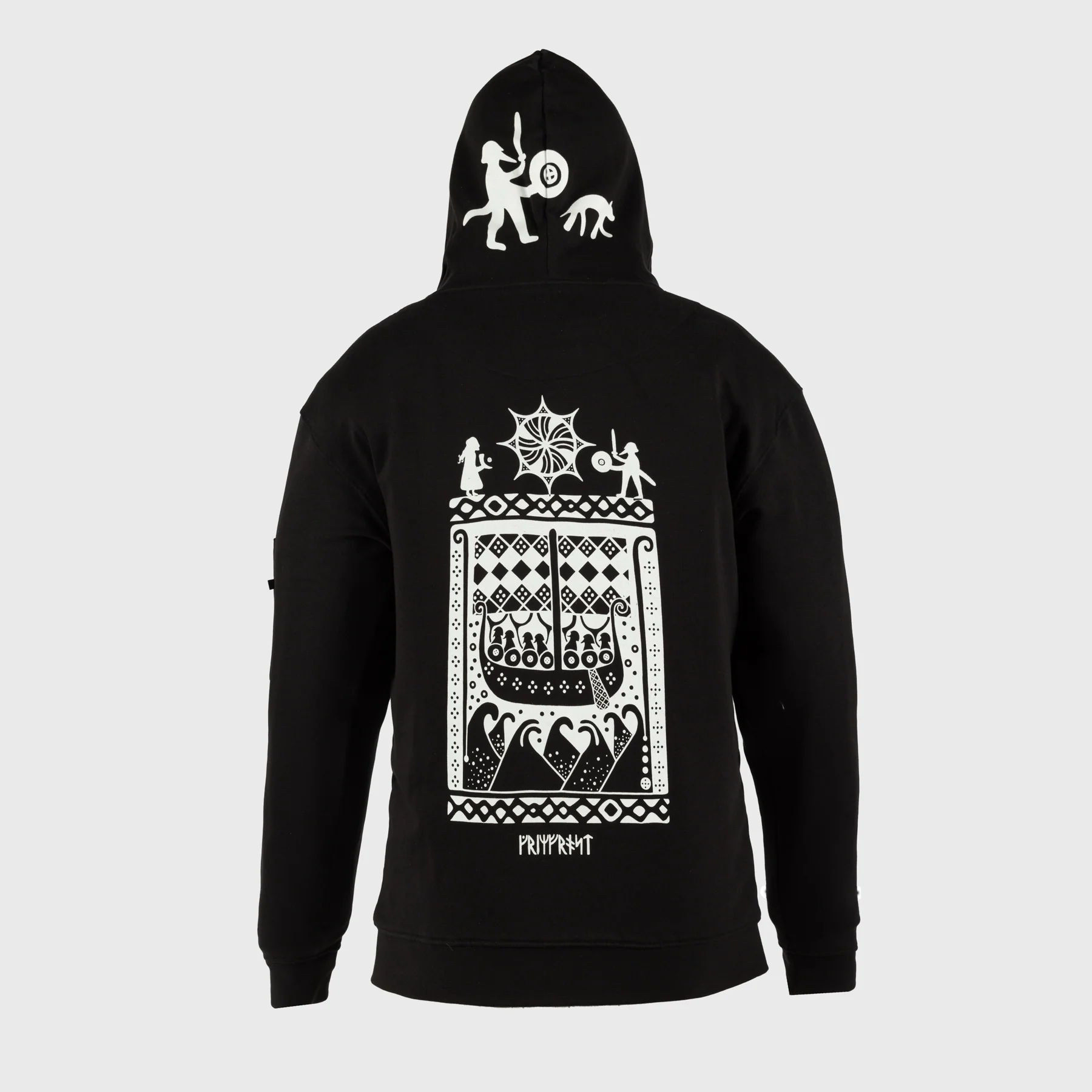 Premium Zip Hoodie, Gute Stone, Black - Image 4