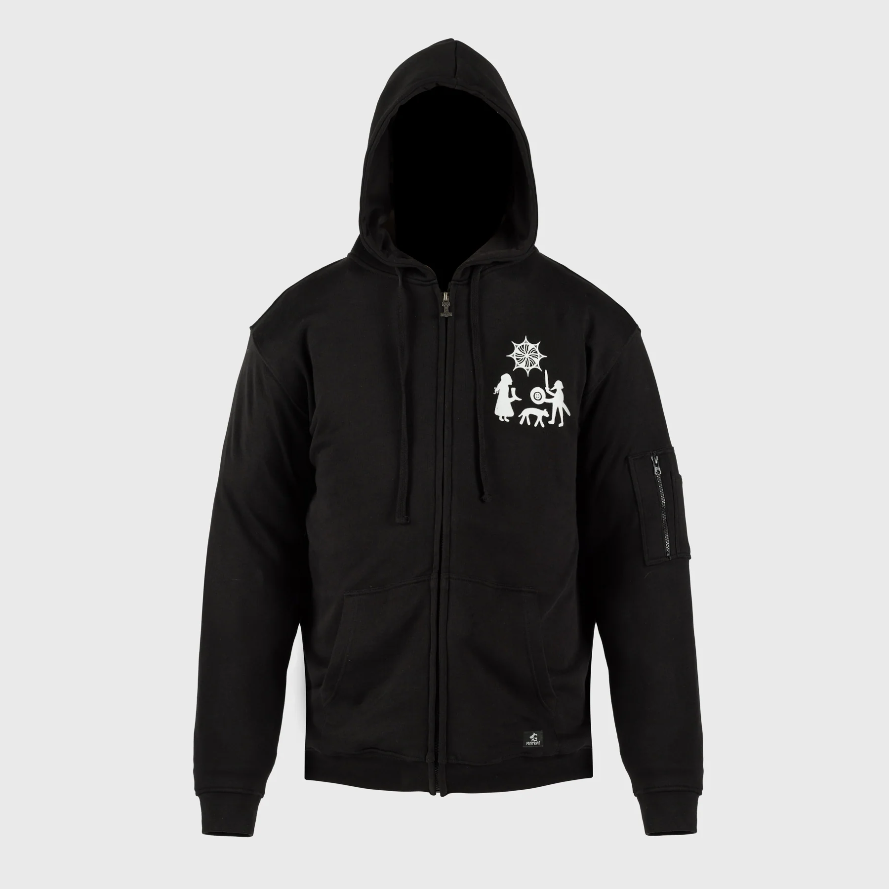 Premium Zip Hoodie, Gute Stone, Black - Image 5