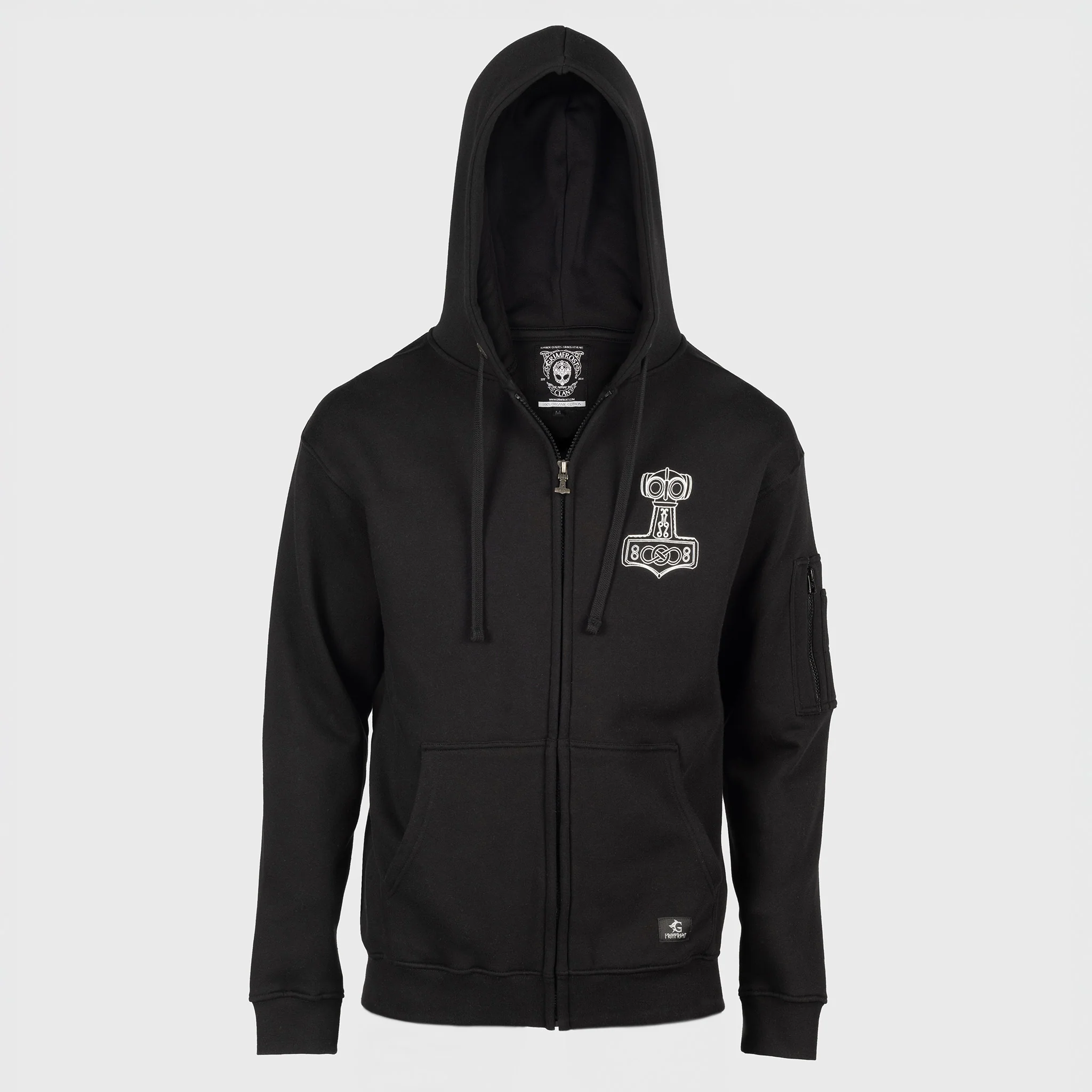 Premium Zip Hoodie, Mjolnir, Black - Image 4