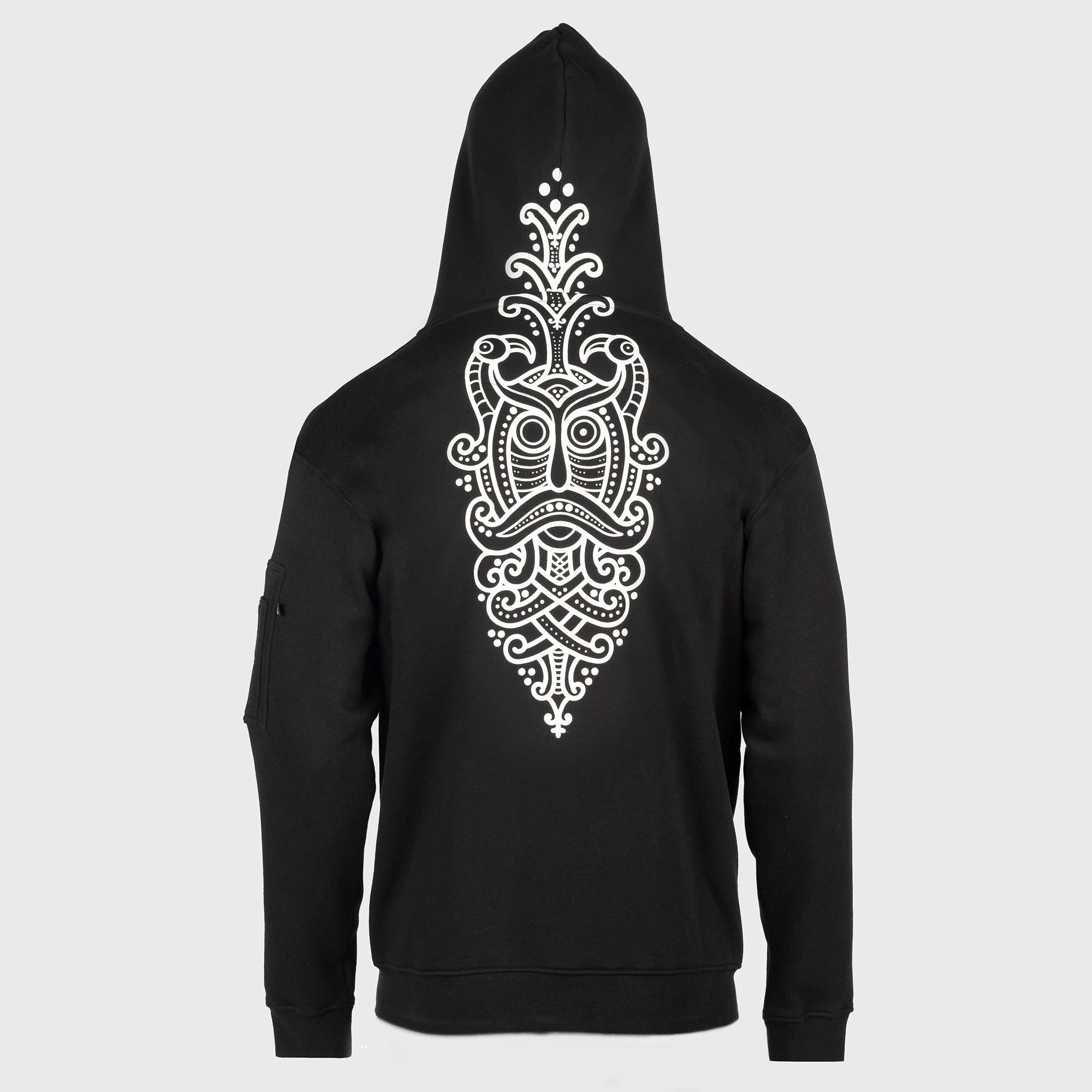 Premium Zip Hoodie, Odin, Black - Image 2