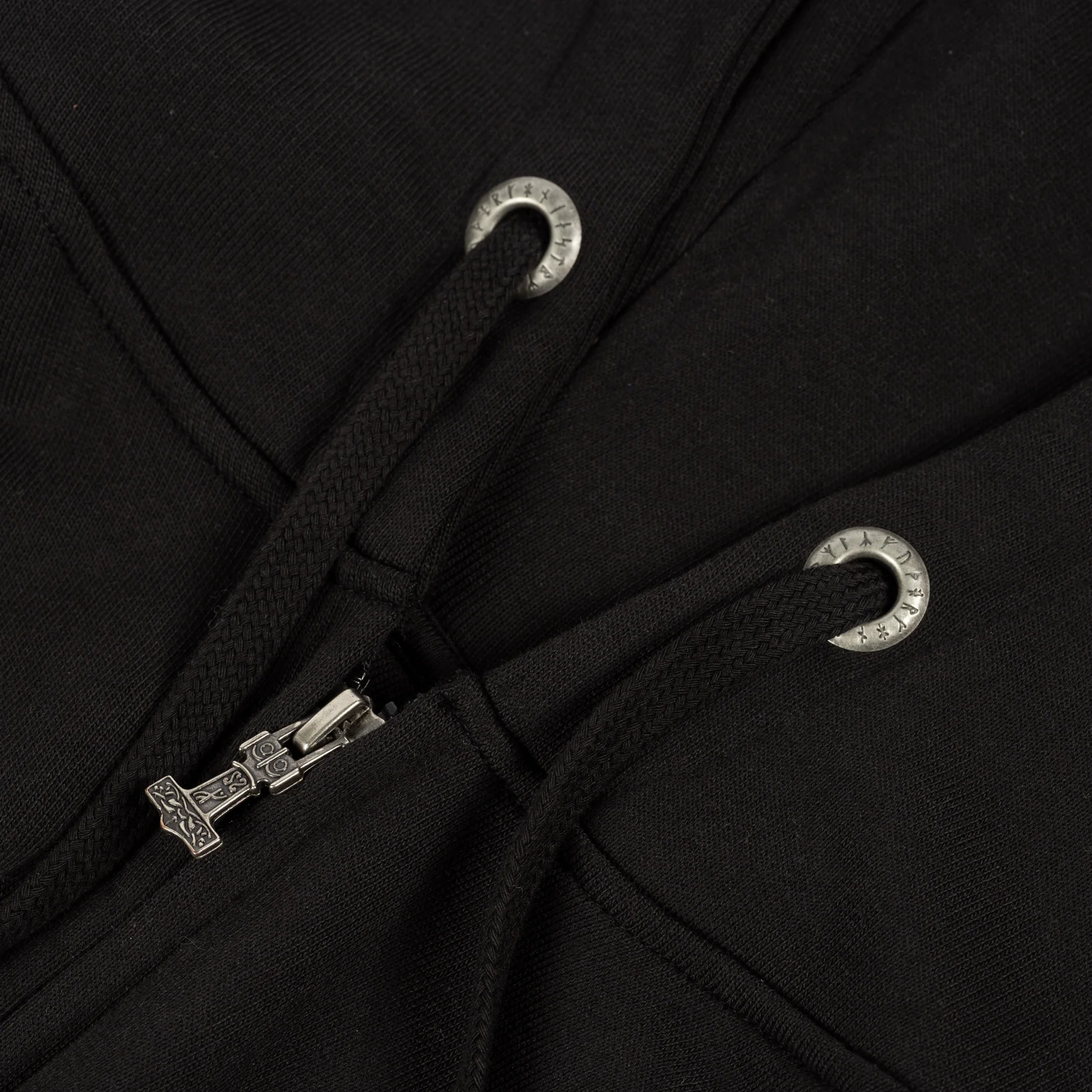 Premium Zip Hoodie, Runic Ship, Black - Image 4