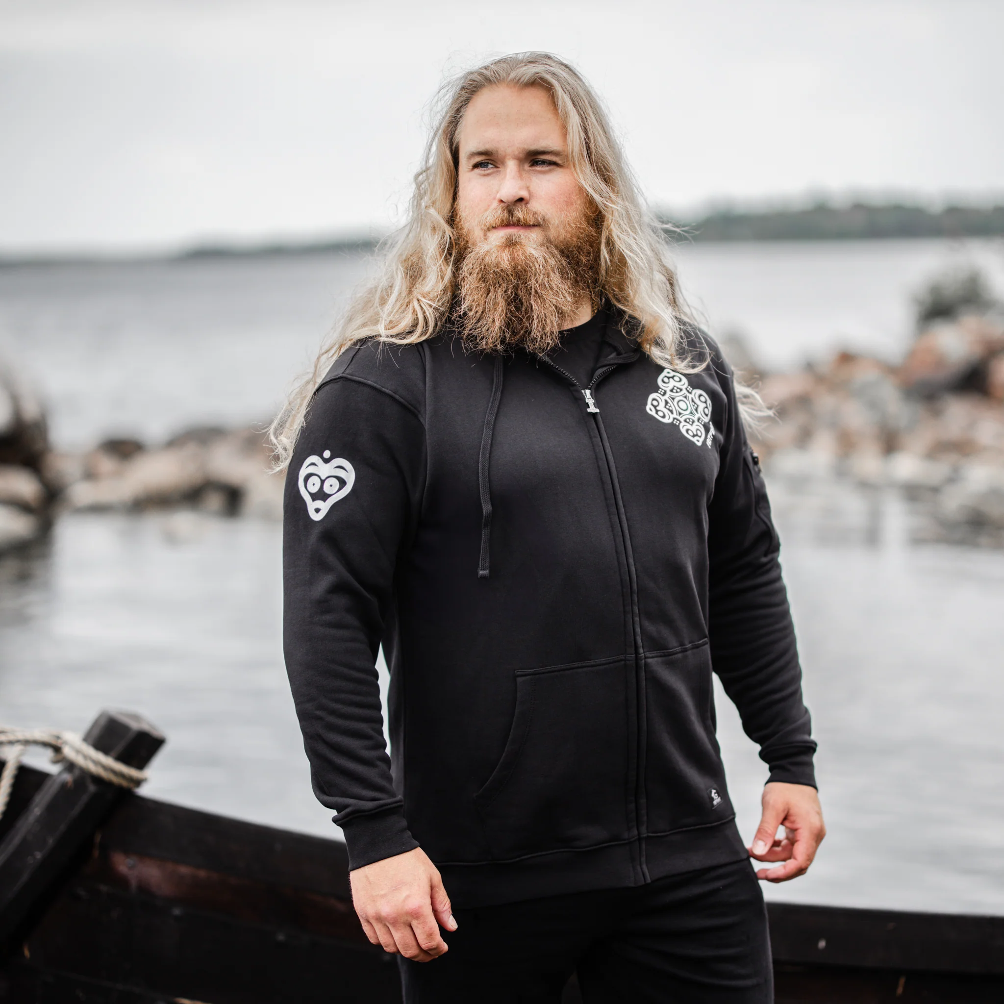 Premium Zip Hoodie, Varby, Black