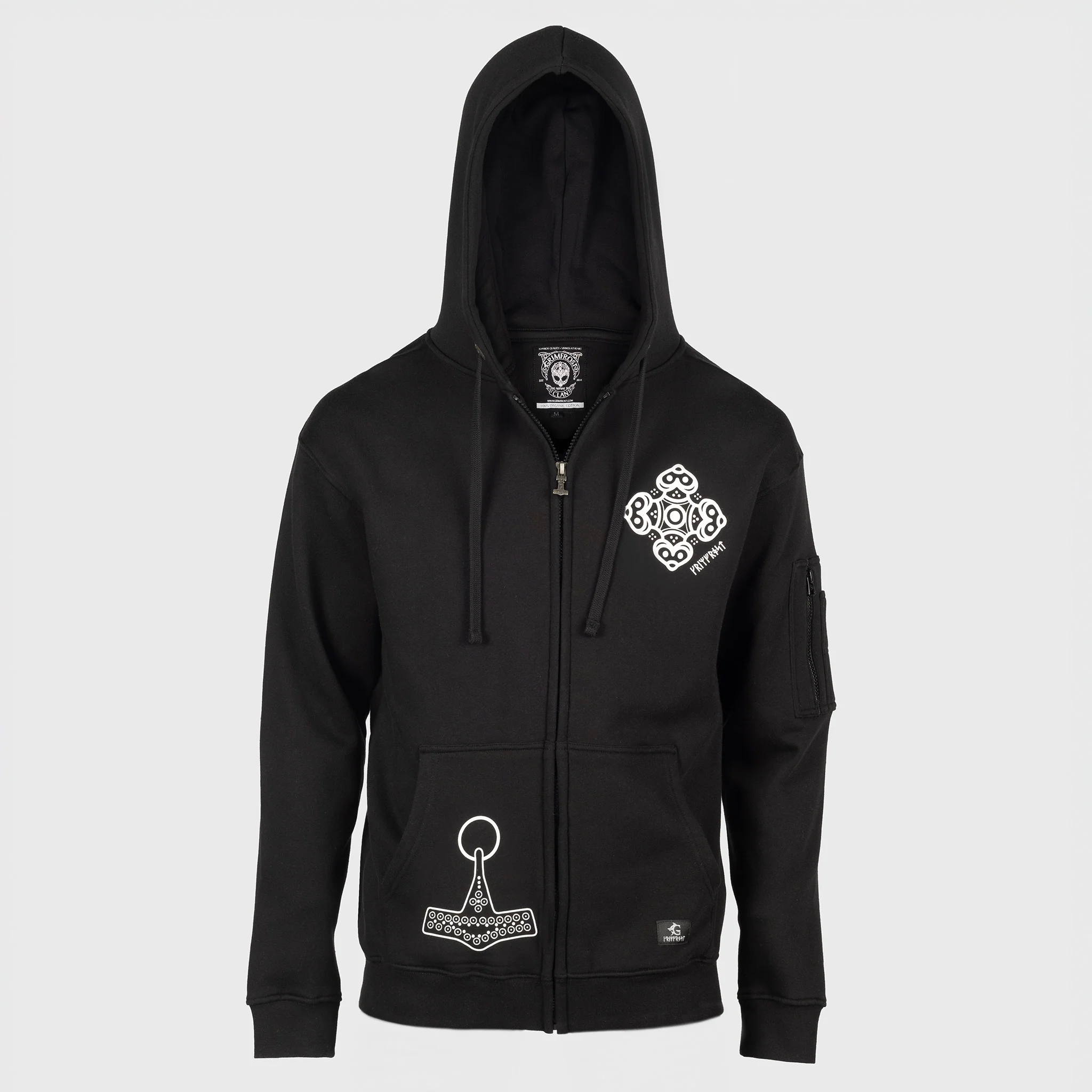 Premium Zip Hoodie, Volund, Black - Image 3