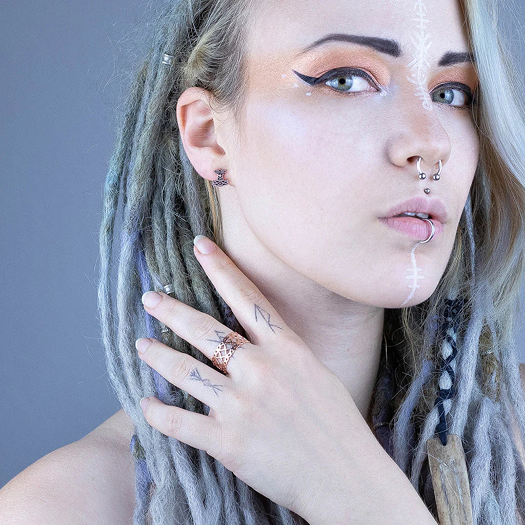 Raven Hammer Earrings, Rose Gold - Image 3