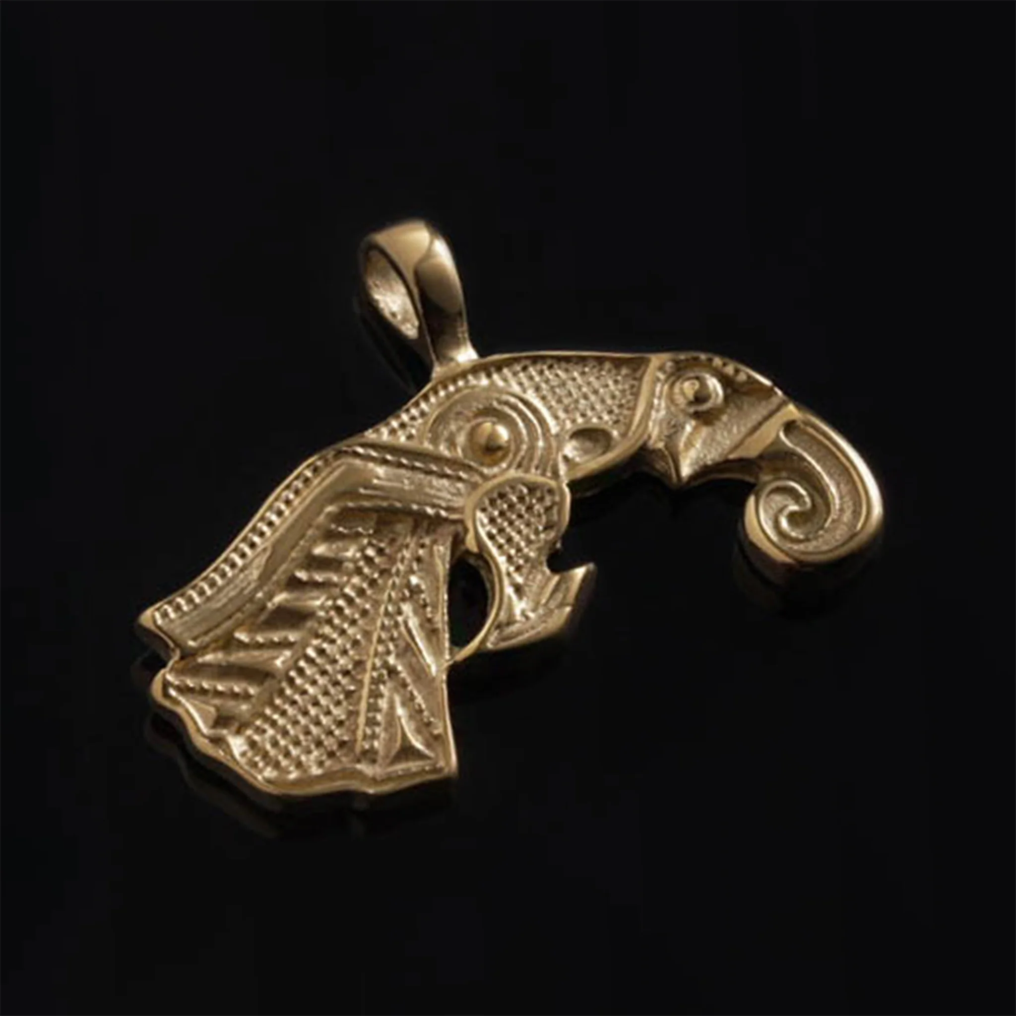 Raven of Odin Pendant, Gold Plated - Image 3