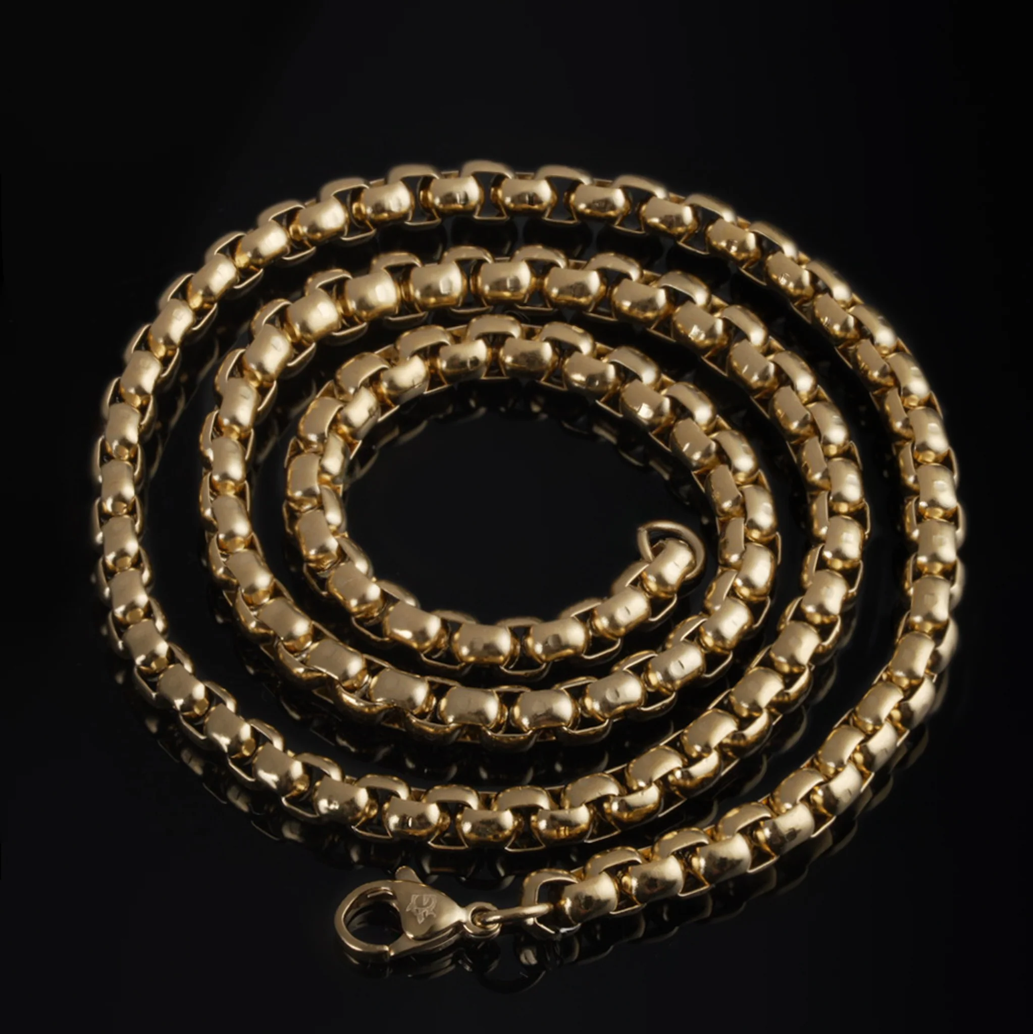 Round Box Chain, Gold Plated - Image 4