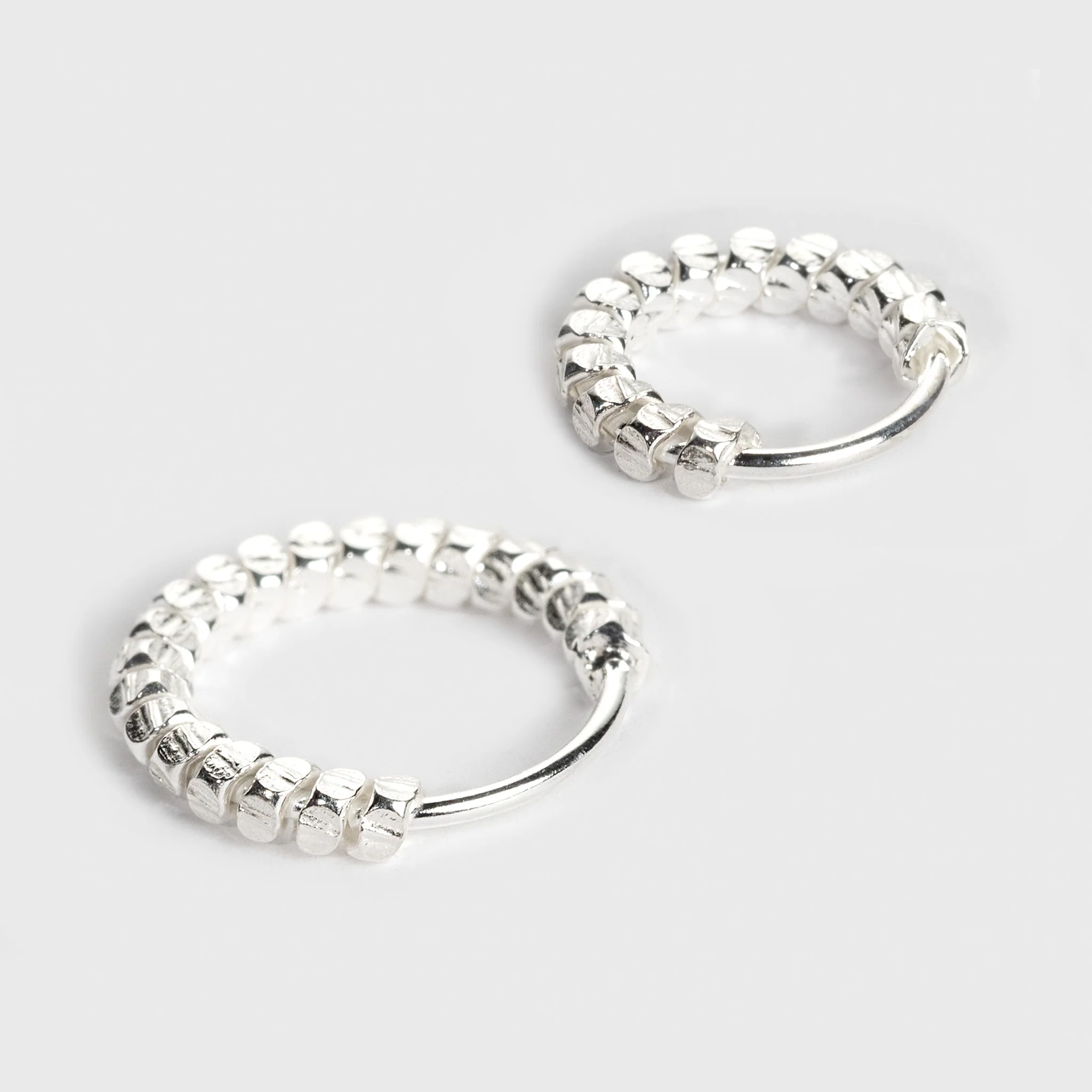Silver Nose Ring, Segmented Design - Image 3